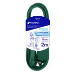 ED-2V | Extensión eléctrica doméstica 2 m verde con clavija plana