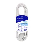 ED-3B | Extensión eléctrica doméstica 3 m blanca con clavija plana