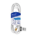ED-3BR | Extensión eléctrica doméstica 3 m blanca con clavija recta