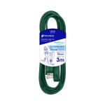 ED-3V | Extensión eléctrica doméstica 3 m verde con clavija plana
