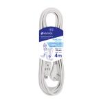 ED-4B | Extensión eléctrica doméstica 4 m blanca con clavija plana