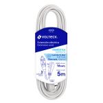 ED-5B | Extensión eléctrica doméstica 5 m blanca con clavija plana