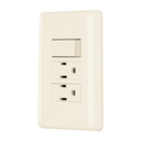 PA-APCO-B3I | Placa armada interruptor y 2 contactos, marfil, Basic