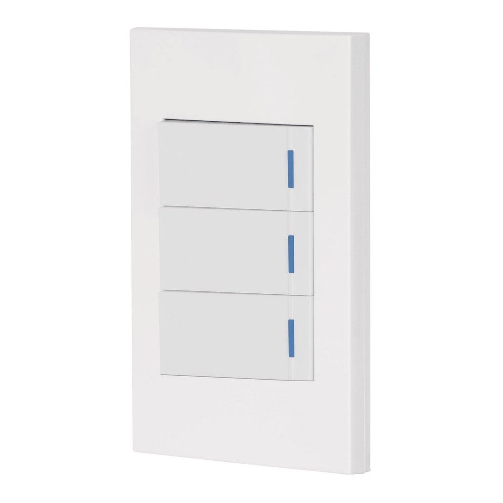 PA-APTR-EB | Placa armada 3 interruptores, 1 módulo, Española, blanco