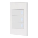 PA-APTR-EB | Placa armada 3 interruptores, 1 módulo, Española, blanco