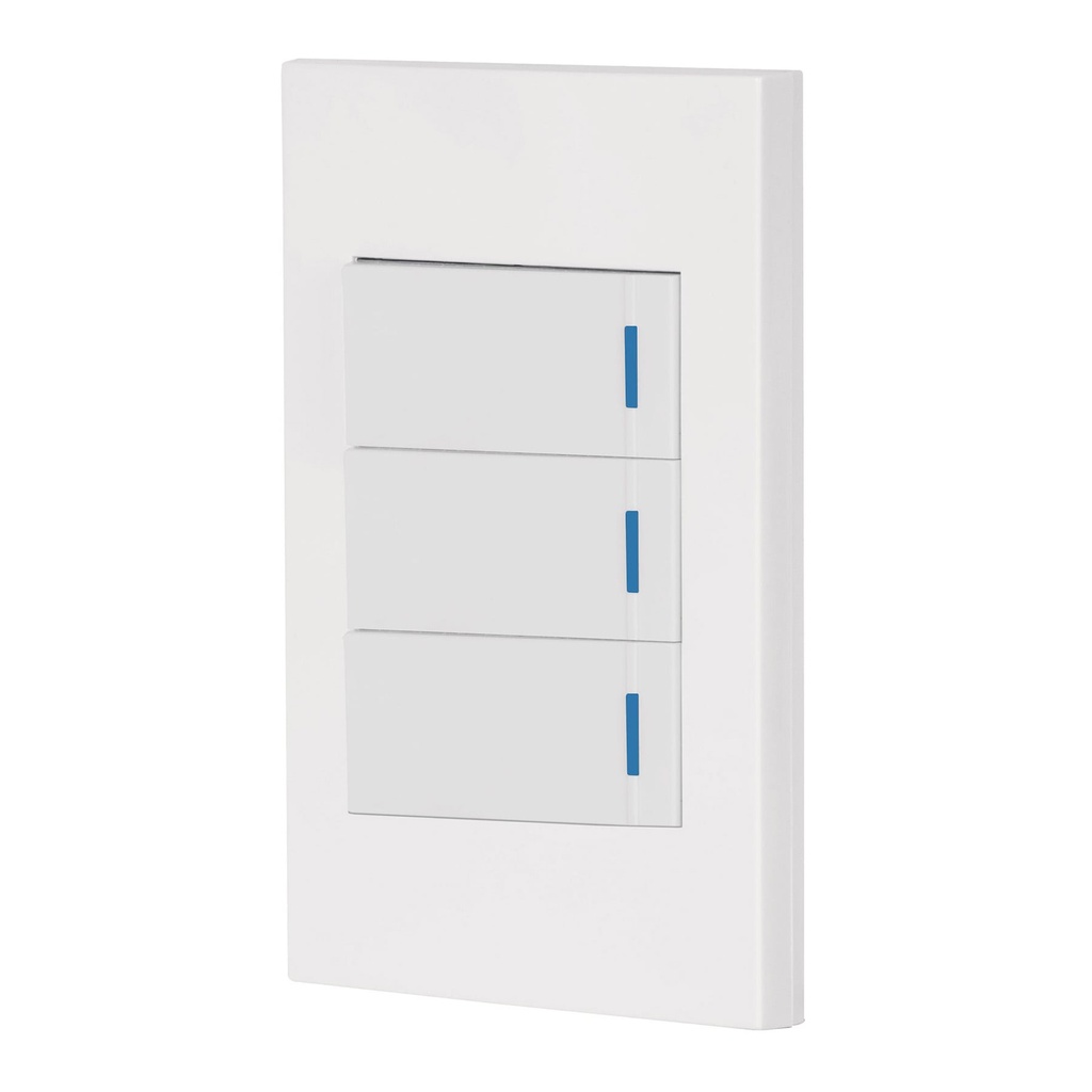 PA-APTR-EEB | Placa armada 3 interruptores 1de 3vías,1 mod,Española,blanco