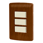 PA-APTR-IM | Placa armada 3 interruptores sencillos,madera,línea Italiana