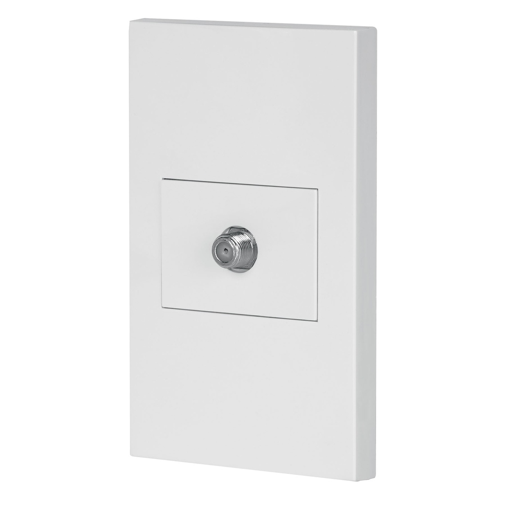 PA-TV-EB | Placa armada 1 toma de TV, 1.5 módulos, Española, blanco
