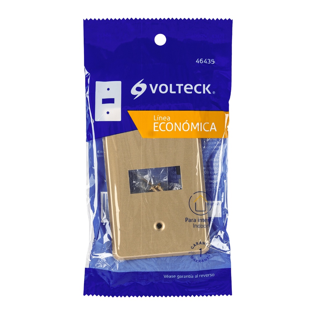 PASE-E | Placa 1 módulo, de aluminio, línea Económica, Volteck