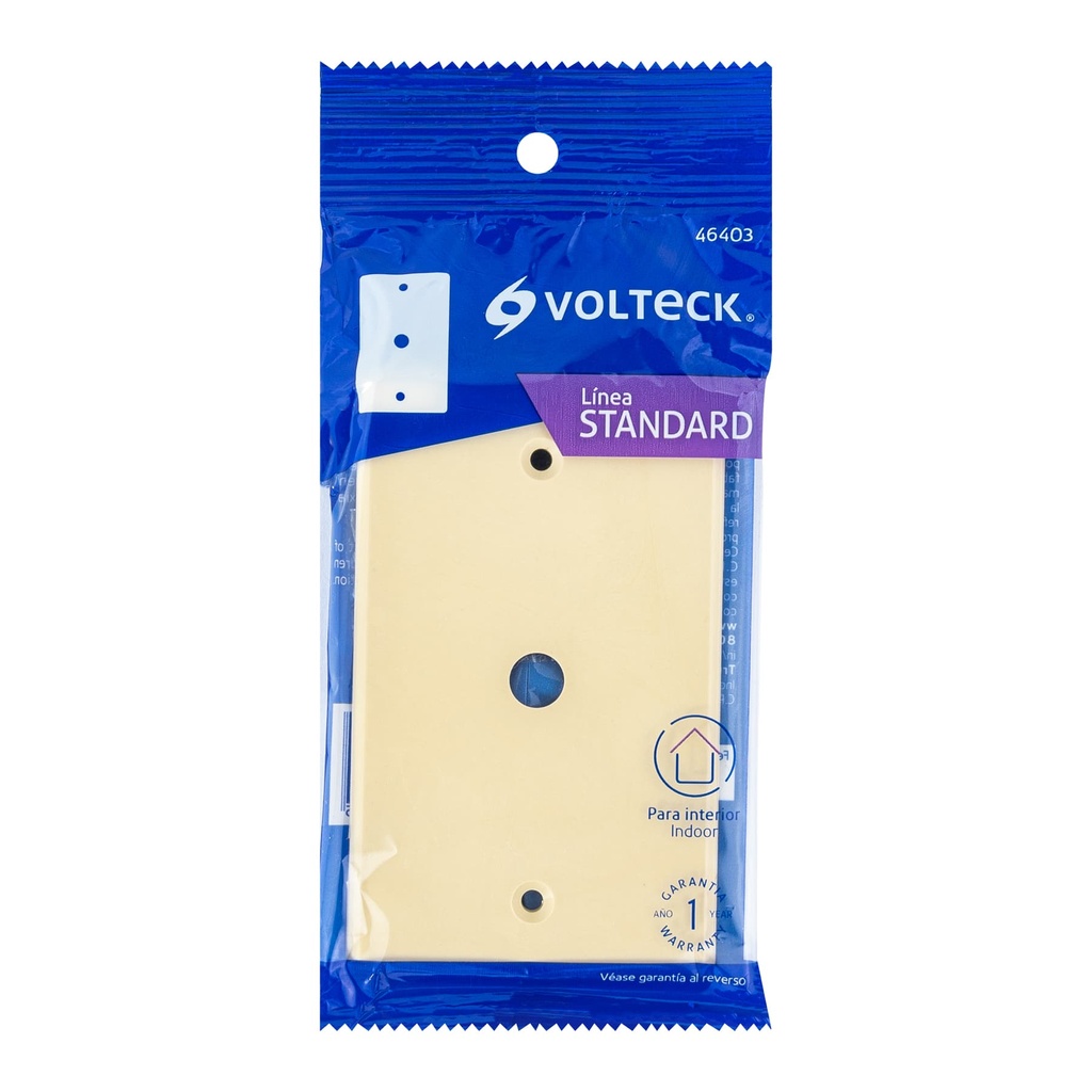 PPAN-S | Placa de ABS pasacable, Standard, marfil, Volteck