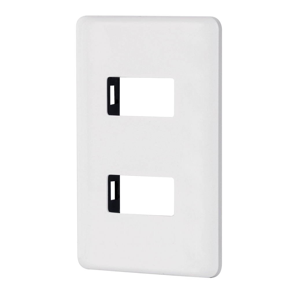 PPDO-B | Placa 2 módulos de ABS, blanca, Volteck Basic