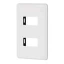 PPDO-B | Placa 2 módulos de ABS, blanca, Volteck Basic