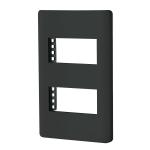 PPDO-LN | Placa negra de 2 ventanas 1 módulo, línea Lisboa, Volteck