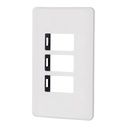PPTR-B | Placa 3 módulos de ABS, blanca, Volteck Basic