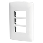 PPTR-IB | Placa 3 módulos de ABS, línea Italiana, color blanco