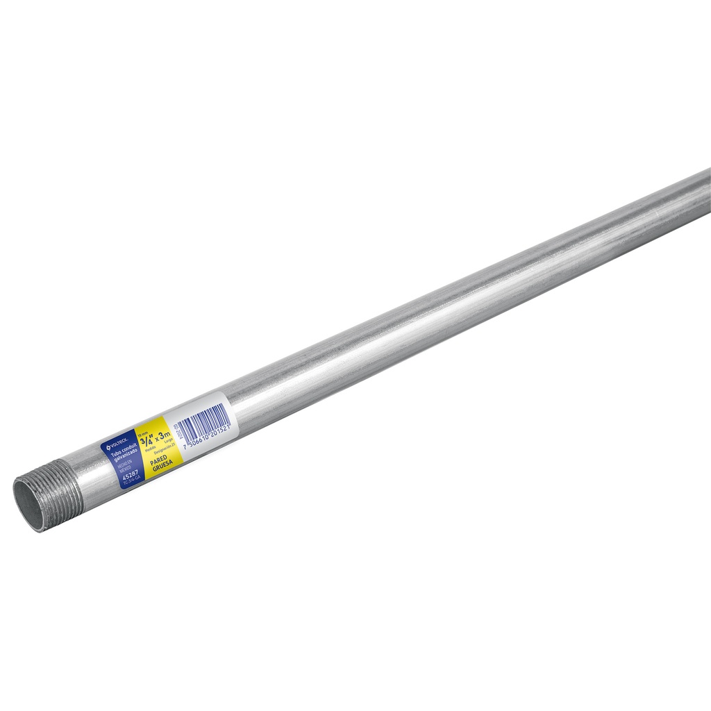 TC-3/4-GA | Tubo Conduit 3/4' galvanizado 3 m pared gruesa, et. Amarilla