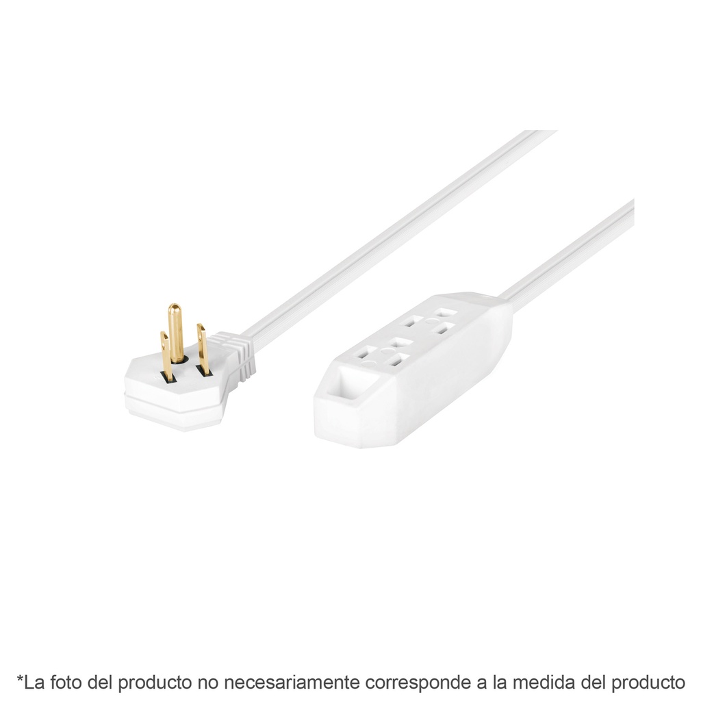 EDA-6B | Extensión doméstica aterrizada 6 m blanca con clavija plana