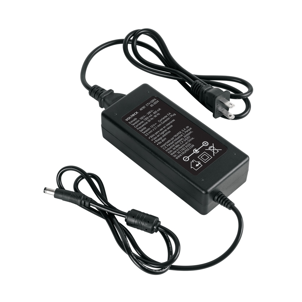 CTV-125FA | Fuente de Alimentación 12V 5A para CCTV, Volteck
