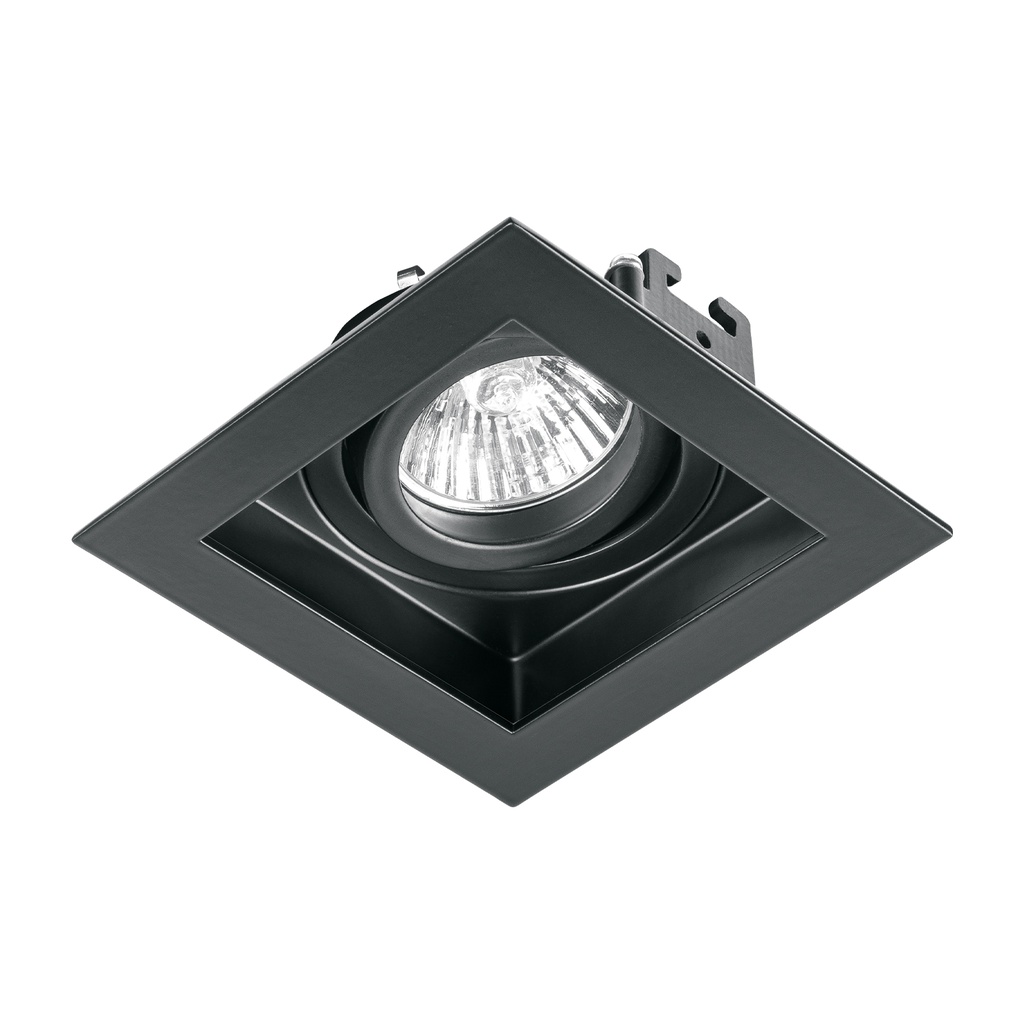 EMP-711S | Luminario empotrable con 1 spot dirigible, negro, VOLTECK