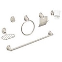 AQA-4003N | Juego de 6 accesorios p/baño satín chapetón ovalado, Aqua