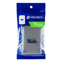 PPSE-IP | Placa 1 módulo de ABS, línea italiana, color plata, Volteck