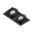 EMP-721S | Luminario empotrable con 2 spots dirigibles, negro, VOLTECK